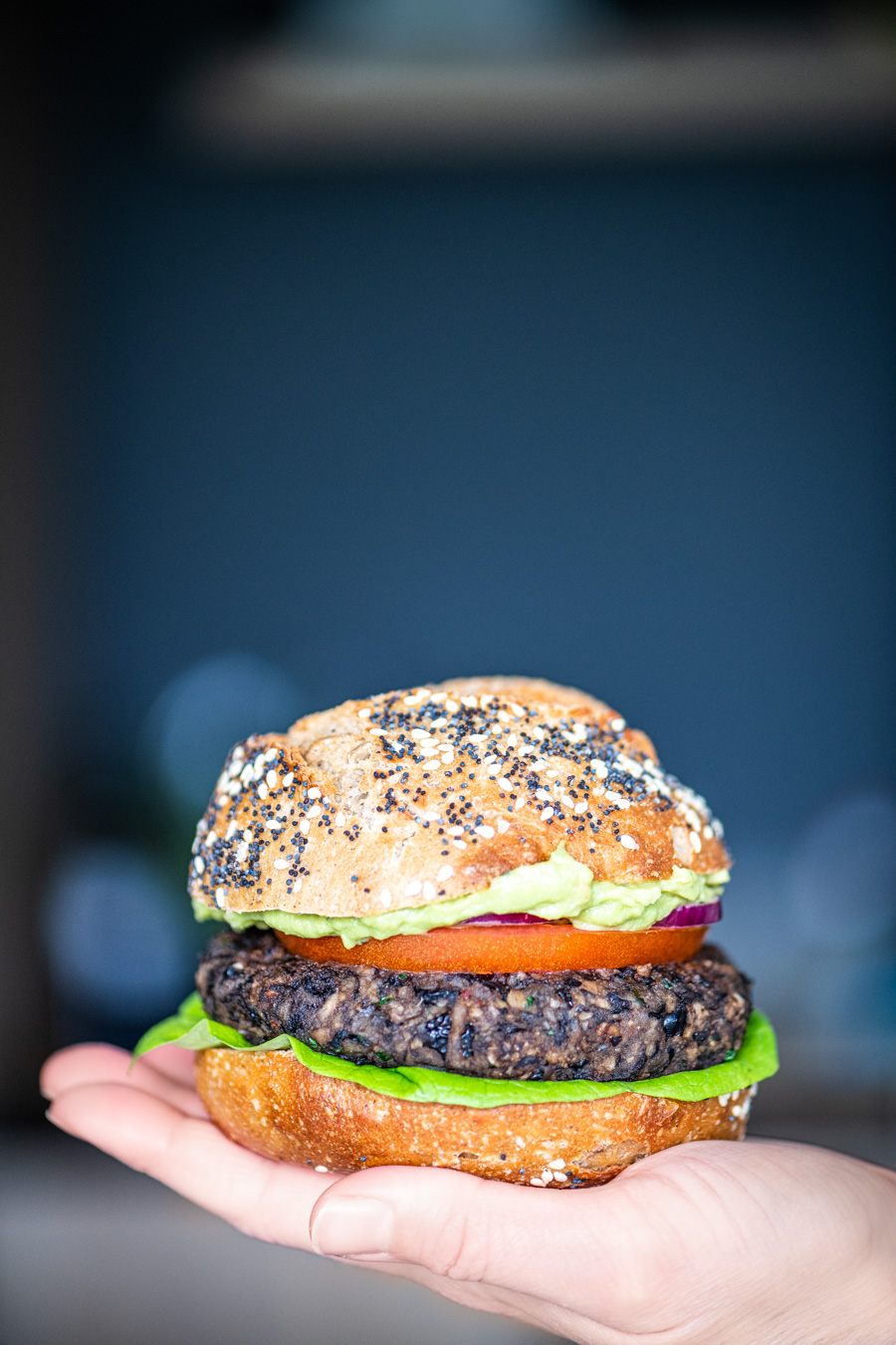 hamburger van portobello zwarte bonen - Voedzaam &